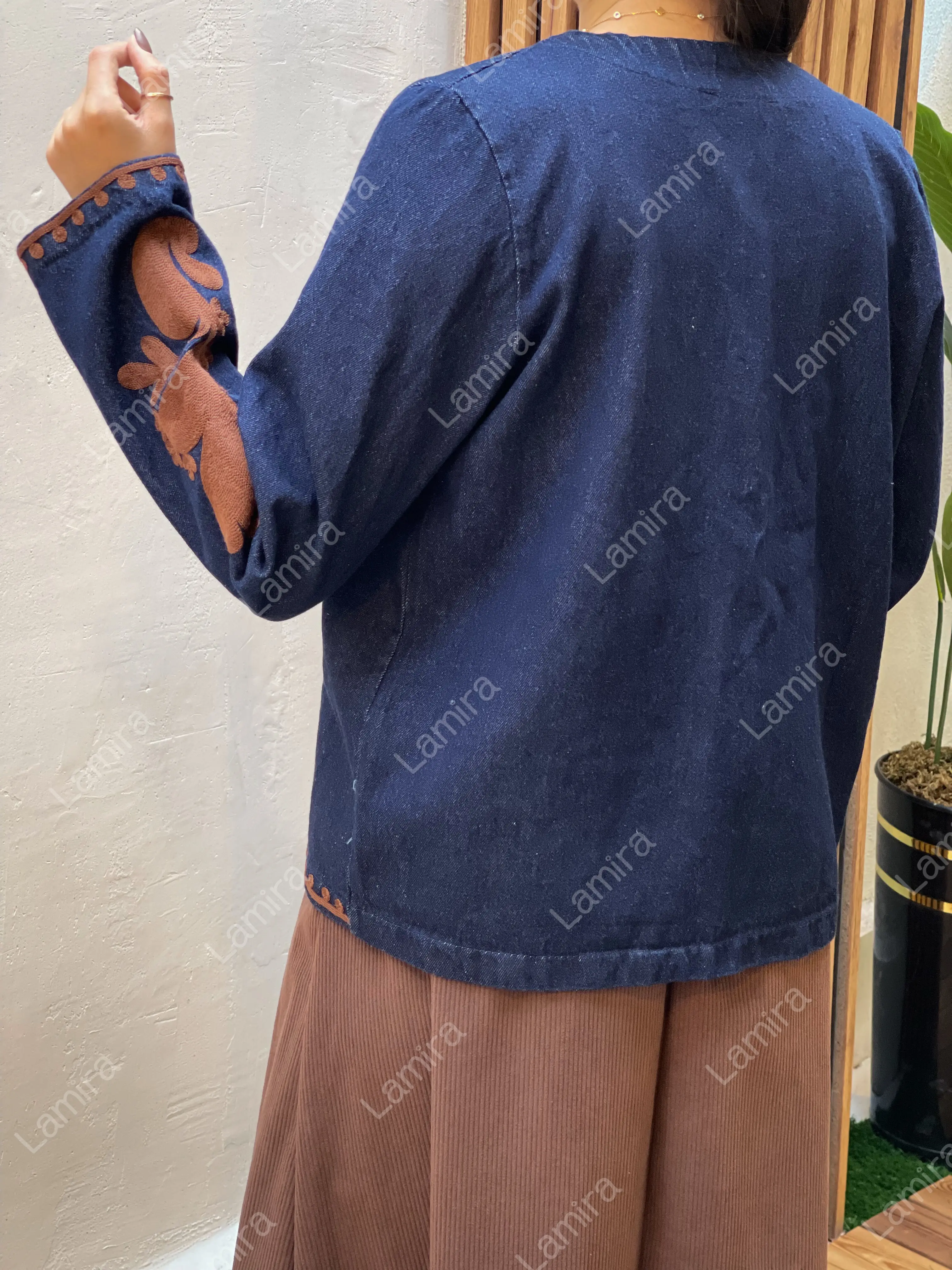 کت جین گلدوزی ترک طرح زارا